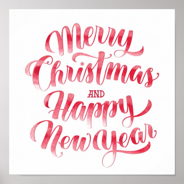 Christmas | Merry Christmas & Happy New Year Poster (Vorne)