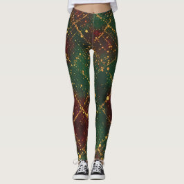 Christmas, Merry Christmas,Luxury Gold Red Green  Leggings