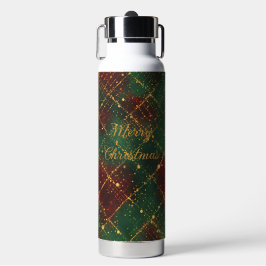 Christmas, Merry Christmas,Luxury Gold Red Green  Trinkflasche