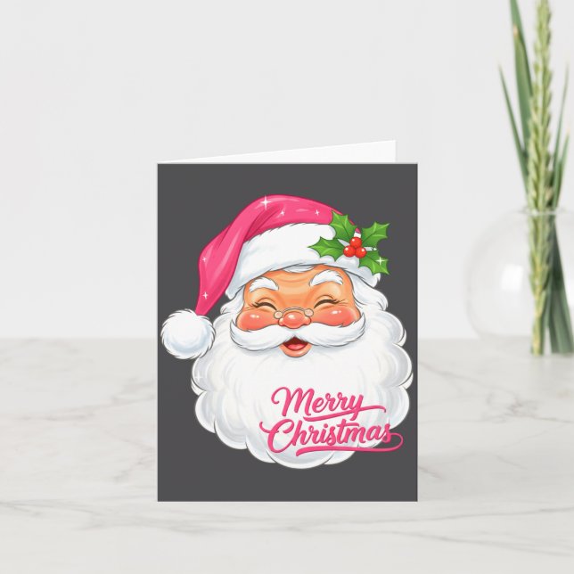Christmas Merry Christmas Santa Face Jolly Santa C Karte (Vorderseite)