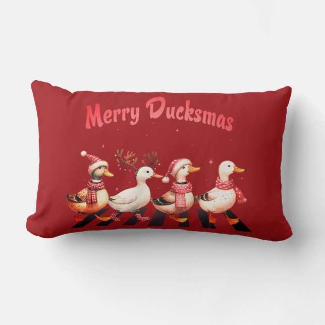 Christmas Merry Ducksmas Throw Kissen (Vorderseite)