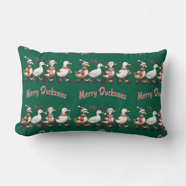 Christmas Merry Ducksmas Throw Kissen (Vorderseite)