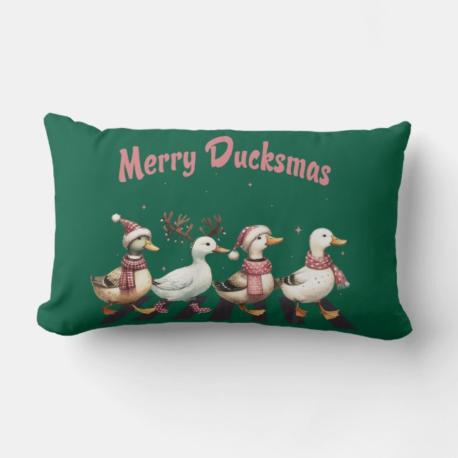 Christmas Merry Ducksmas Throw Kissen (Vorderseite)