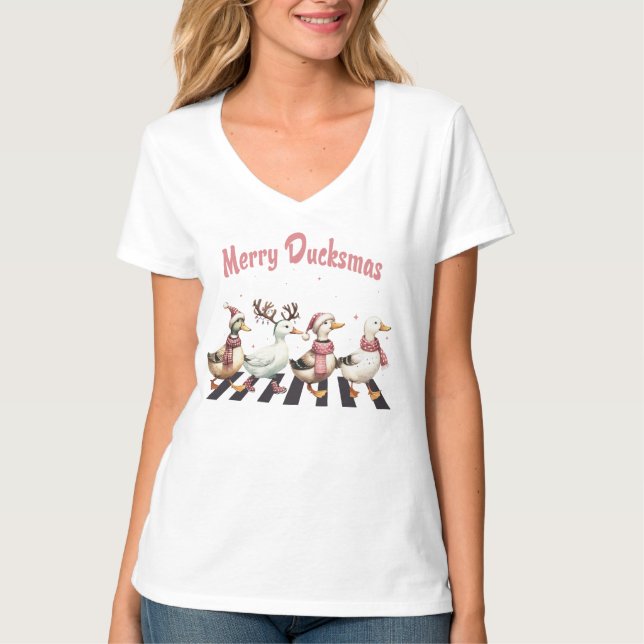 Christmas Merry Ducksmas women Tshirt (Vorderseite)