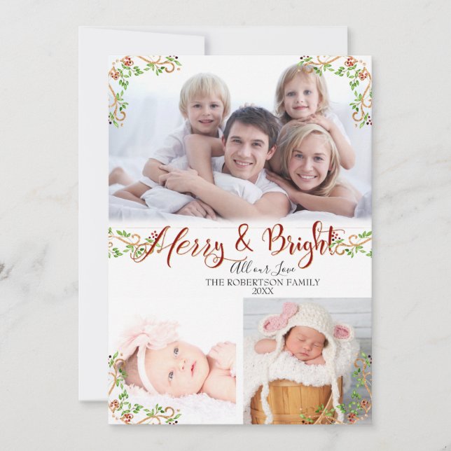 Christmas Merry in Bright Script Calligraphy Foto (Vorderseite)