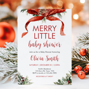 Christmas Merry Little Baby Dusche Einladung