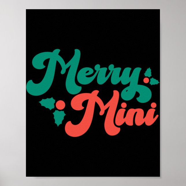 Christmas Merry Mini Cute Modern Tygraphy Script B Poster (Vorne)