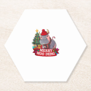 Christmas Merry Moo Deng Niedlich Baby Hippo Bounc Untersetzer
