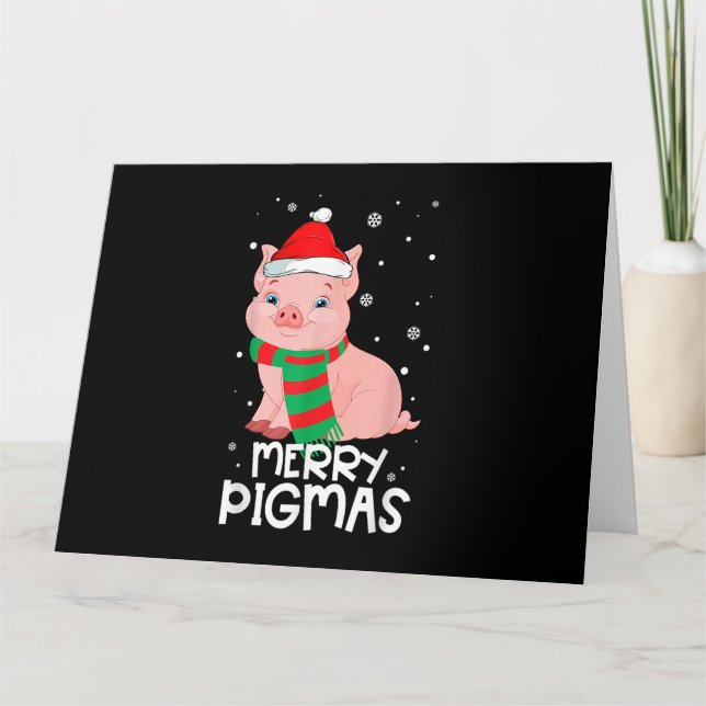Christmas Merry Pigmas Funny Xmas Pajama Ohrts For Karte (Vorderseite)