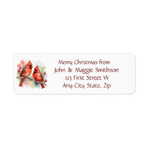 Christmas Message Red Kardinal Bird Art