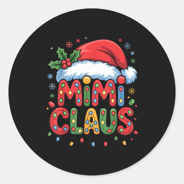 Christmas Mimi Claus Holiday Cheer Family Season H Runder Aufkleber (Vorderseite)