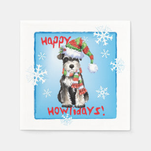 Christmas Mini Schnauzer Serviette