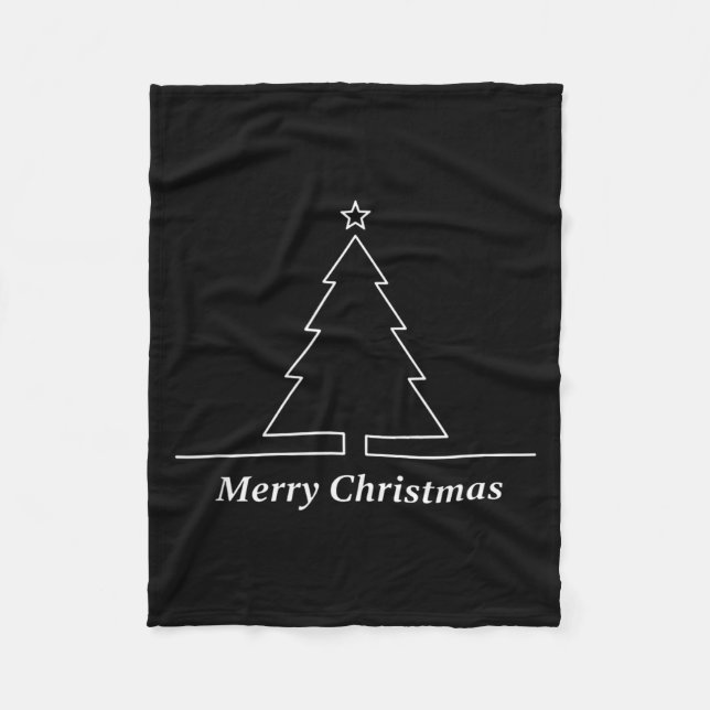 Christmas Minimal Merry Christmas Xmas Holiday  Fleecedecke (Vorderseite)