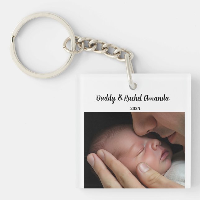 Christmas Miracle Daddy & Baby Photo Birth Stats (Devant)