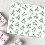 Christmas Mistletoe Seidenpapier<br><div class="desc">Dieses festliche Taschentuch ist mit Aquarellmalereien in Grüntönen dekoriert. Original Wasserfarbe © Michele Davies.</div>
