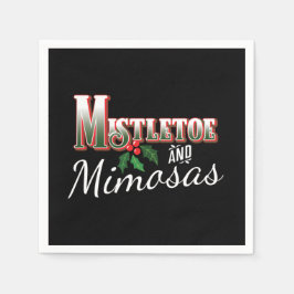CHRISTMAS MISTLETOS UND MIMOSAS PAPIERDEKOUPATION SERVIETTE