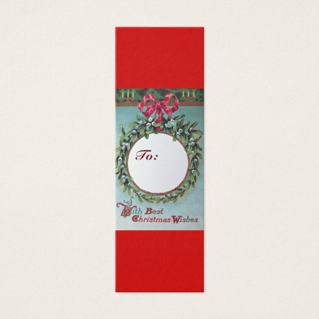 CHRISTMAS MIT MISTLETOS UND ROTEM RIBBON KRONT (Vorderseite)