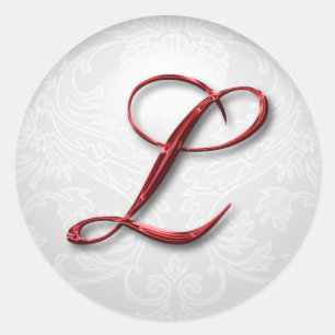 Christmas Monogram L Runder Aufkleber