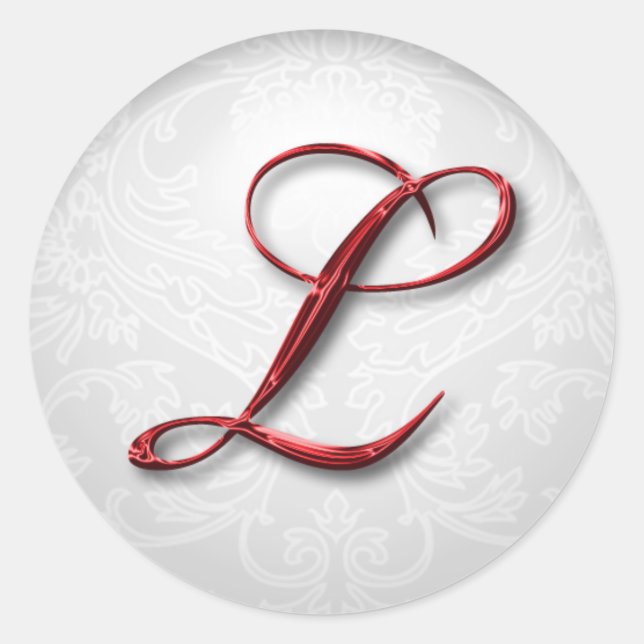 Christmas Monogram L Runder Aufkleber (Vorderseite)