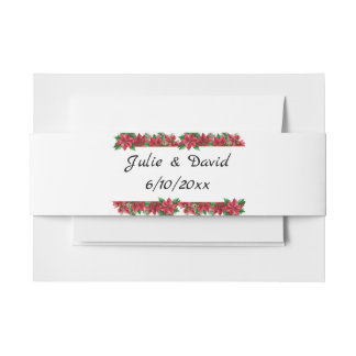 Christmas Monogram Poinsettia Bauchband Einladungsbanderole