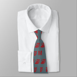 Christmas Monogram Qing Holly Neck Tie Krawatte
