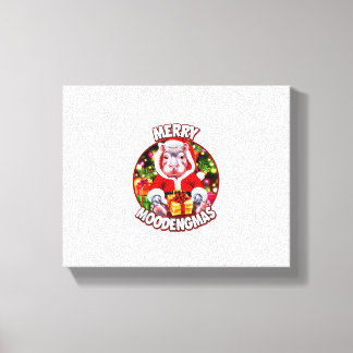 Christmas Moo Deng Merry Moodengmas Baby Hippo Chr Leinwanddruck