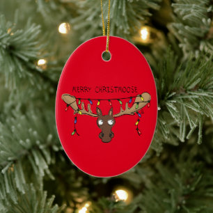 Christmas Moose Niedlich Funny Christmoose Keramik Ornament