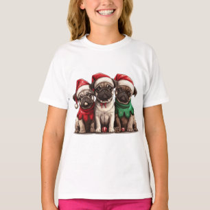 Christmas-Mops-Hunde T-Shirt