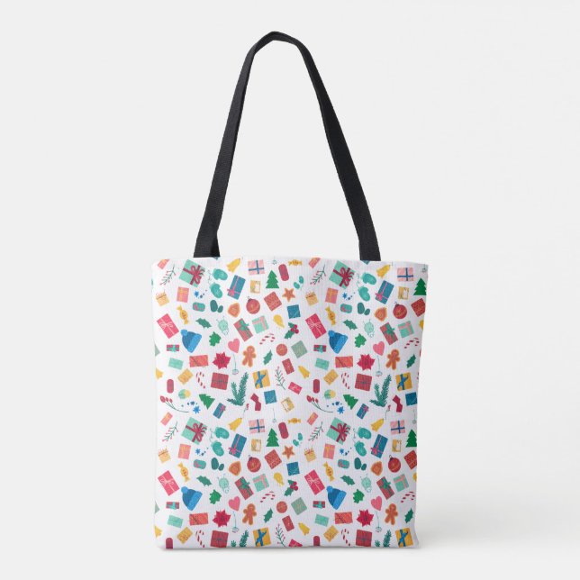 Christmas motif pattern in bright colours tasche (Rückseite)