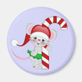 Christmas Mouse Candy Cane Magnet