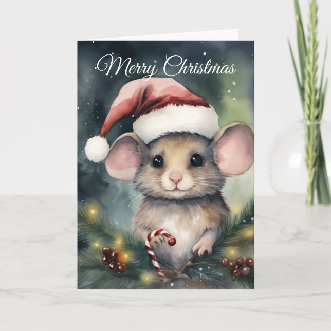 Christmas Mouse Feiertagskarte (Vorderseite)