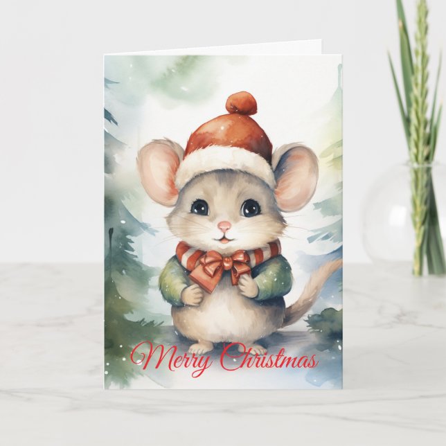 Christmas Mouse Feiertagskarte (Vorderseite)