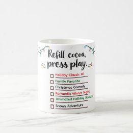 "Christmas Movie Checklist Mug - Cosy Holiday Wrap
