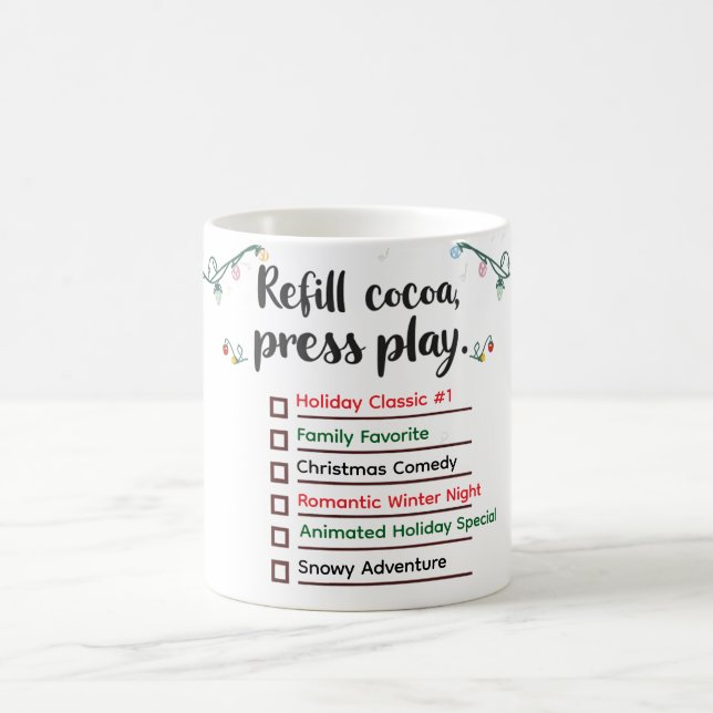 "Christmas Movie Checklist Tasse - Gemütlicher Fei (Mittel)
