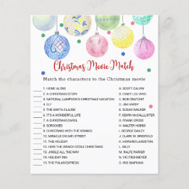 Christmas Movie Match Game Card Flyer