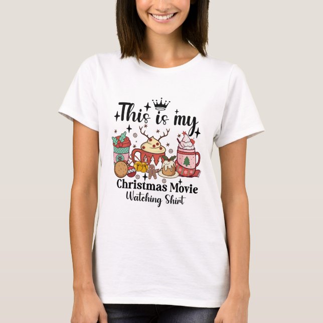 Christmas Movie Watchers Graphic T - Shirt (Vorderseite)