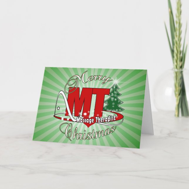 CHRISTMAS MT Massagetherapeut Feiertagskarte (Vorderseite)
