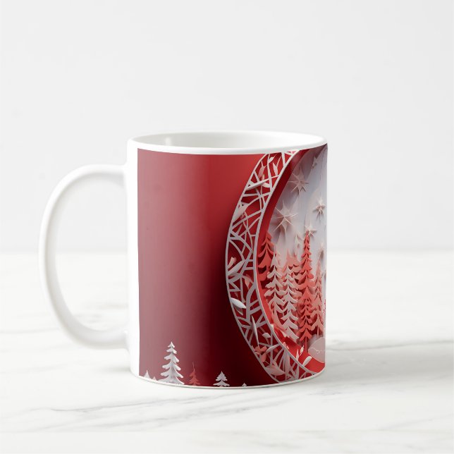 Christmas mug, Ceramic mug, Coffee mug decorated (Gauche)