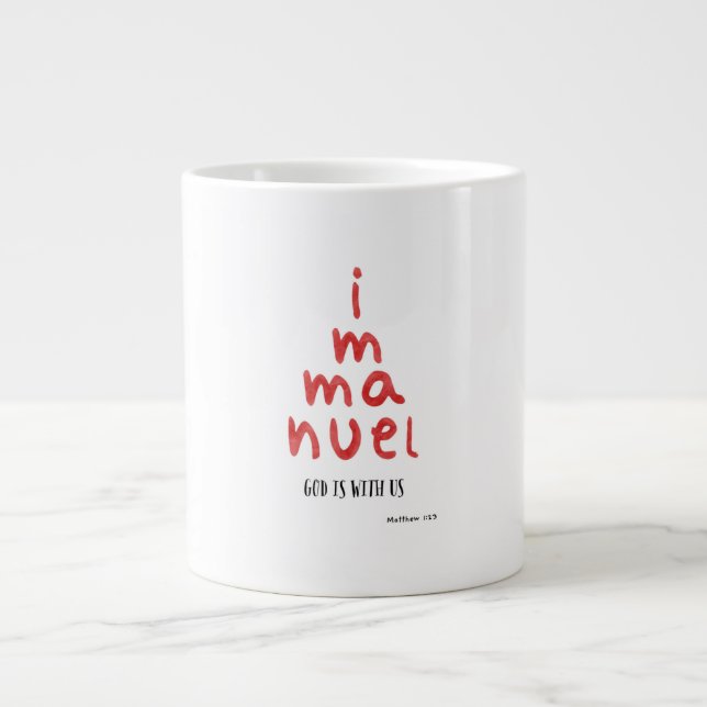 Christmas Mug Immanuel God Is With Us  Jumbo-Tasse (Vorderseite)