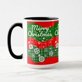 Christmas Mug – White Ornaments & Merry Christmas  Tasse