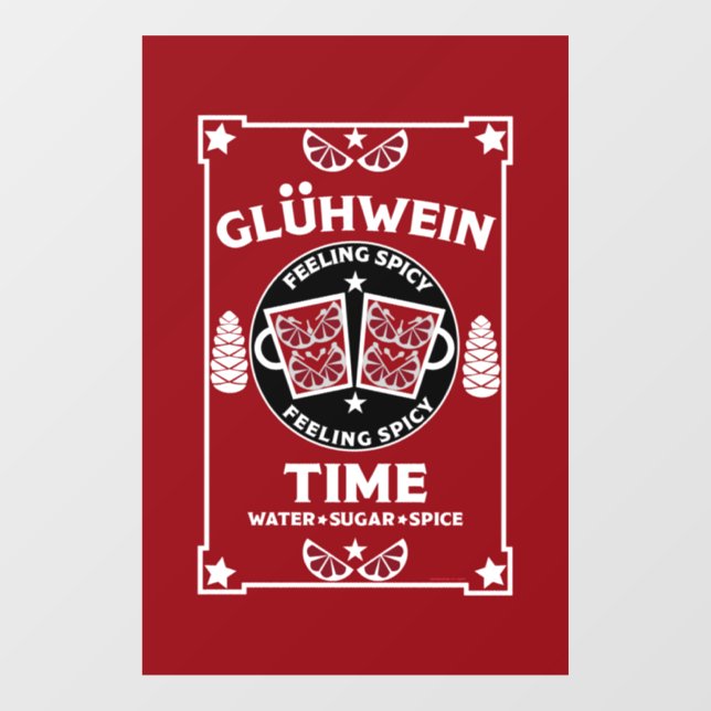 Christmas Mulled Red Wine Glühwein Fensteraufkleber (Blatt)