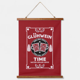 Christmas Mulled Red Wine Glühwein Wandteppich Mit Holzrahmen