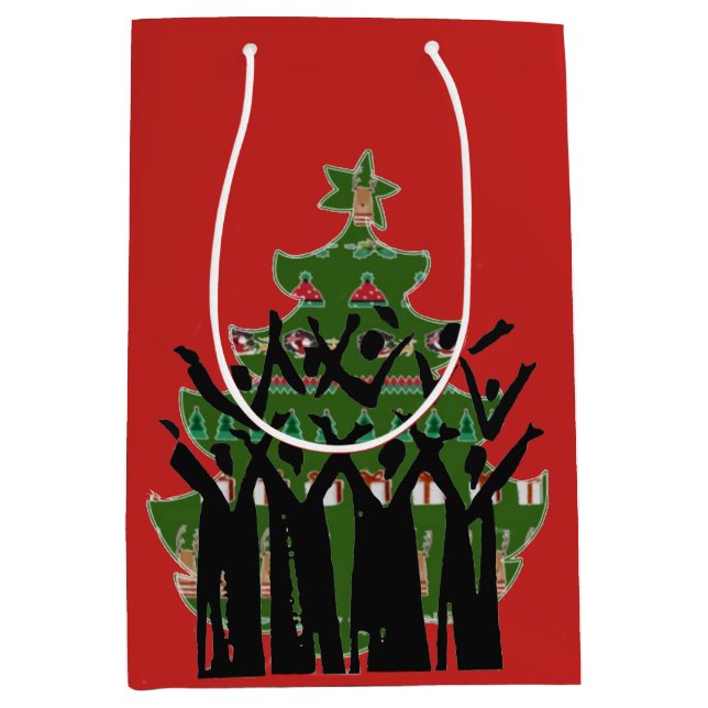 Christmas Music Carol Singers Gospel Choir Gift Mittlere Geschenktüte (Vorderseite)