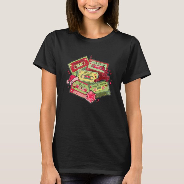 Christmas Music Cassette Tapes Retro Xmas T-Shirt (Vorderseite)