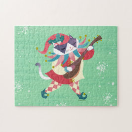 Christmas Music Elf Cat