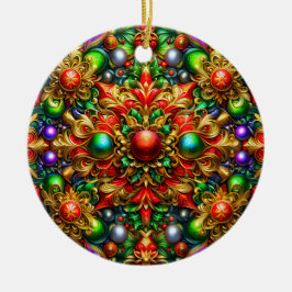 CHRISTMAS Muster Red Lila Gold Green 3D ~ Keramik Ornament