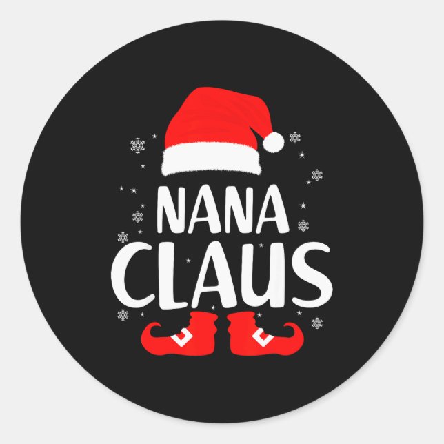 Christmas Nana Claus Leopard Family Matching Pajam Runder Aufkleber (Vorderseite)
