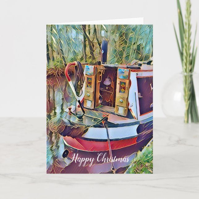 CHRISTMAS NARROWBOATS CARD KARTE (Vorderseite)