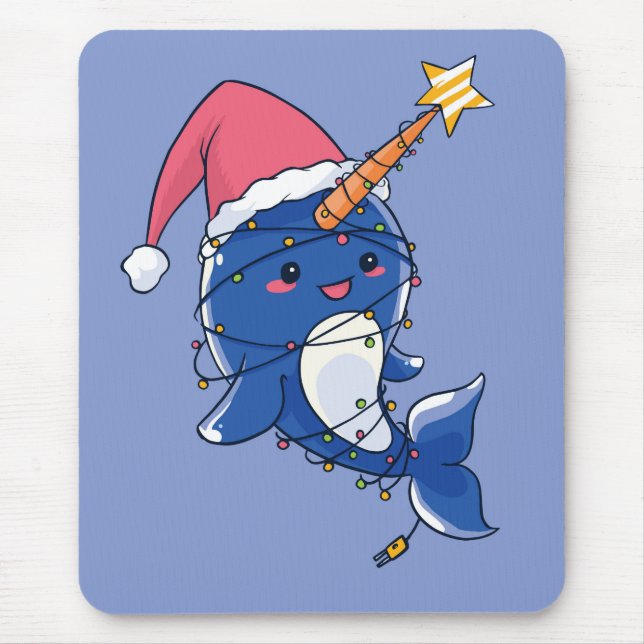 Christmas Narwhale Mousepad (Vorne)