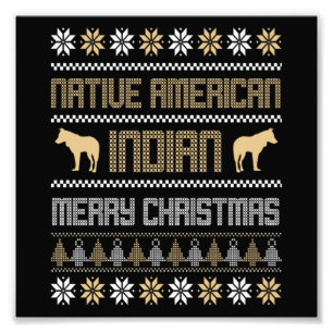 Christmas Native American Indian Merry Xmas Holida Fotodruck